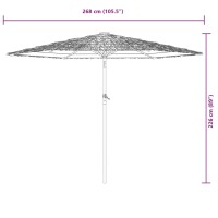 vidaXL Sonnenschirm mit Stahlmast Braun 268x268x226 cm