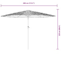 vidaXL Sonnenschirm mit Stahlmast Wei&szlig; 288x288x225 cm