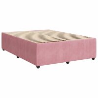 vidaXL Boxspringbett mit Matratze Rosa 160x200 cm Samt