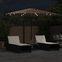 vidaXL Sonnenschirm mit LED und Stahlmast Braun 324x324x247 cm