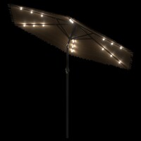 vidaXL Sonnenschirm mit LED und Stahlmast Braun 268x268x226 cm