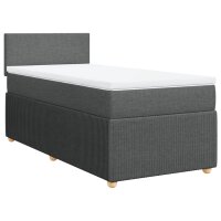 vidaXL Boxspringbett mit Matratze Dunkelgrau 90x190 cm Stoff