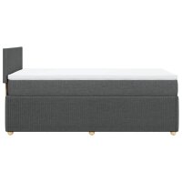 vidaXL Boxspringbett mit Matratze Dunkelgrau 90x190 cm Stoff