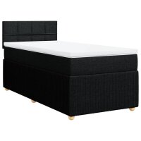 vidaXL Boxspringbett mit Matratze Schwarz 90x190 cm Stoff