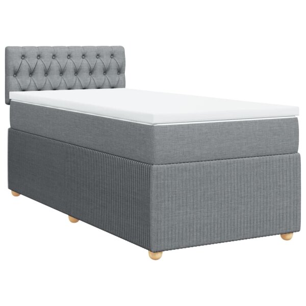 vidaXL Boxspringbett mit Matratze Hellgrau 90x190 cm Stoff