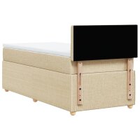 vidaXL Boxspringbett mit Matratze Creme 90x190 cm Stoff