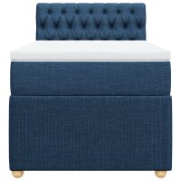 vidaXL Boxspringbett mit Matratze Blau 90x190 cm Stoff