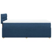 vidaXL Boxspringbett mit Matratze Blau 90x190 cm Stoff