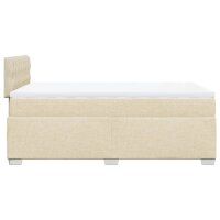 vidaXL Boxspringbett mit Matratze Creme 120x190 cm Stoff