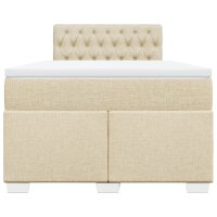 vidaXL Boxspringbett mit Matratze Creme 120x190 cm Stoff