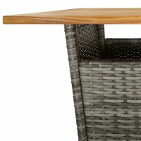 vidaXL 5-tlg. Gartenbar-Set mit Kissen Grau Poly Rattan