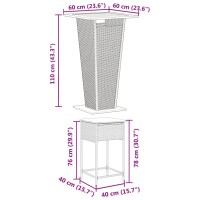 vidaXL 5-tlg. Gartenbar-Set mit Kissen Grau Poly Rattan