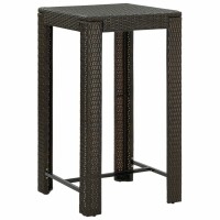 vidaXL 5-tlg. Gartenbar-Set mit Kissen Braun Poly Rattan