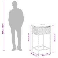 vidaXL 5-tlg. Gartenbar-Set mit Kissen Braun Poly Rattan