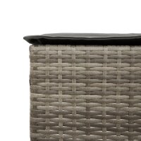 vidaXL 9-tlg. Gartenbar-Set mit Kissen Grau Poly Rattan