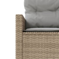 vidaXL 3-tlg. Garten-Sofagarnitur Halbrund Beige Poly-Rattan