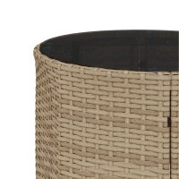 vidaXL 3-tlg. Garten-Sofagarnitur Halbrund Beige Poly-Rattan