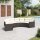 vidaXL Gartensofa mit Kissen Halbrund Schwarz Poly-Rattan