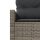 vidaXL Gartensofa mit Tisch und Kissen Halbrund Grau Poly Rattan