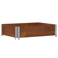 vidaXL Paletten-Aufsatzrahmen Braun 80x60 cm Massivholz...