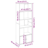 vidaXL B&uuml;cherregal R&auml;uchereiche 70x36x189 cm Holzwerkstoff