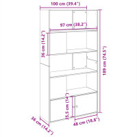 vidaXL B&uuml;cherregal R&auml;uchereiche 100x36x189 cm Holzwerkstoff