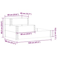 vidaXL Paletten-Aufsatzrahmen 3-fach Grau 120x80 cm Massivholz Kiefer