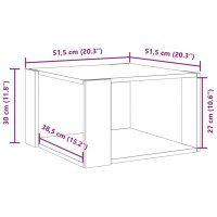 vidaXL Couchtisch Wei&szlig; 51,5x51,5x30 cm Holzwerkstoff