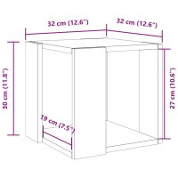 vidaXL Couchtisch Grau Sonoma-Eiche 32x32x30 cm Holzwerkstoff