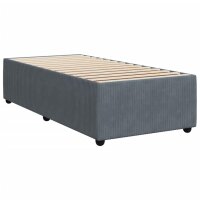 vidaXL Boxspringbett mit Matratze Dunkelgrau 100x200 cm Samt