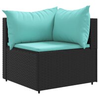 vidaXL 6-tlg. Garten-Lounge-Set mit Kissen Schwarz Poly Rattan