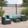 vidaXL 6-tlg. Garten-Lounge-Set mit Kissen Schwarz Poly Rattan