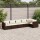 vidaXL 6-tlg. Garten-Lounge-Set mit Kissen Braun Poly Rattan