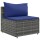 vidaXL 5-tlg. Garten-Lounge-Set mit Kissen Grau Poly Rattan