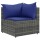 vidaXL 5-tlg. Garten-Lounge-Set mit Kissen Grau Poly Rattan