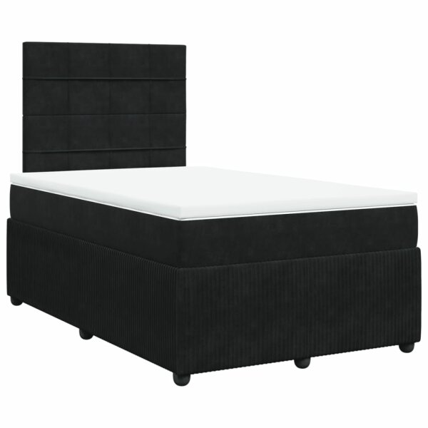 vidaXL Boxspringbett mit Matratze Schwarz 120x200 cm Samt