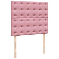 vidaXL Boxspringbett mit Matratze Rosa 120x200 cm Samt