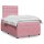 vidaXL Boxspringbett mit Matratze Rosa 120x200 cm Samt