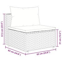 vidaXL 6-tlg. Garten-Lounge-Set mit Kissen Schwarz Poly Rattan