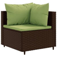 vidaXL 5-tlg. Garten-Lounge-Set mit Kissen Braun Poly Rattan