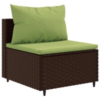 vidaXL 5-tlg. Garten-Lounge-Set mit Kissen Braun Poly Rattan