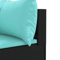 vidaXL 6-tlg. Garten-Lounge-Set mit Kissen Schwarz Poly Rattan