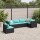 vidaXL 6-tlg. Garten-Lounge-Set mit Kissen Schwarz Poly Rattan