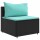 vidaXL 6-tlg. Garten-Lounge-Set mit Kissen Schwarz Poly Rattan