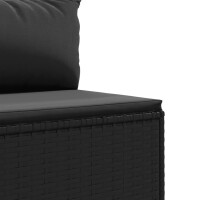 vidaXL 7-tlg. Garten-Lounge-Set mit Kissen Schwarz Poly Rattan