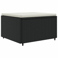 vidaXL 5-tlg. Garten-Lounge-Set mit Kissen Schwarz Poly Rattan