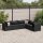 vidaXL 6-tlg. Garten-Lounge-Set mit Kissen Schwarz Poly Rattan