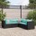 vidaXL 5-tlg. Garten-Lounge-Set mit Kissen Schwarz Poly Rattan