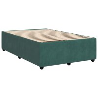 vidaXL Boxspringbett mit Matratze Dunkelgr&uuml;n 120x200 cm Samt