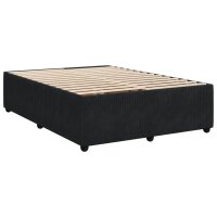 vidaXL Boxspringbett mit Matratze Schwarz 160x200 cm Samt